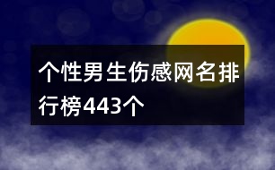 個(gè)性男生傷感網(wǎng)名排行榜443個(gè)