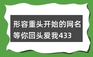 形容重頭開始的網(wǎng)名—等你回頭愛我433個