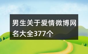 男生關(guān)于愛情微博網(wǎng)名大全377個(gè)