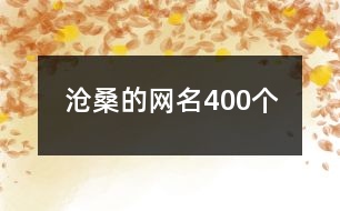 滄桑的網名400個