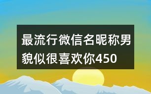 最流行微信名昵稱男—貌似很喜歡你450個(gè)