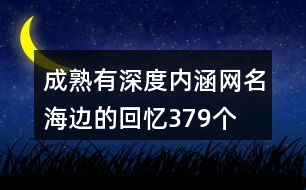 成熟有深度內(nèi)涵網(wǎng)名—海邊的回憶379個