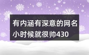 有內(nèi)涵有深意的網(wǎng)名—小時候就很帥430個