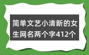 簡單文藝小清新的女生網(wǎng)名兩個(gè)字412個(gè)