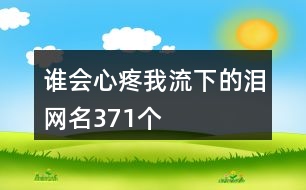 誰(shuí)會(huì)心疼我流下的淚網(wǎng)名371個(gè)