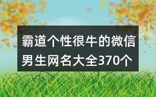 霸道個性很牛的微信男生網(wǎng)名大全370個