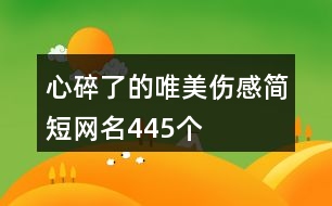 心碎了的唯美傷感簡(jiǎn)短網(wǎng)名445個(gè)