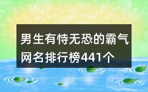 男生有恃無恐的霸氣網(wǎng)名排行榜441個