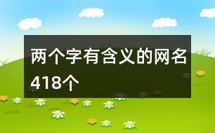 兩個字有含義的網(wǎng)名418個