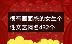 很有畫面感的女生個性文藝網名432個