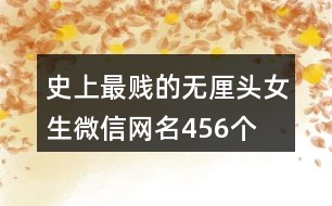 史上最賤的無厘頭女生微信網名456個