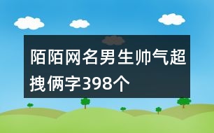 陌陌網(wǎng)名男生帥氣超拽倆字398個