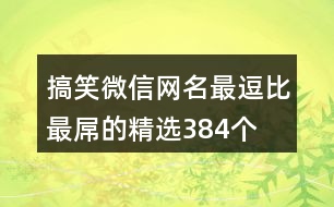 搞笑微信網(wǎng)名最逗比最屌的精選384個
