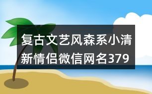 復古文藝風森系小清新情侶微信網(wǎng)名379個