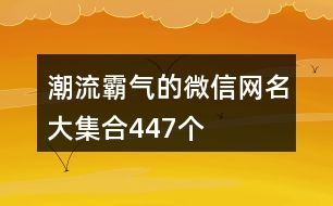 潮流霸氣的微信網(wǎng)名大集合447個(gè)