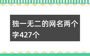獨(dú)一無二的網(wǎng)名兩個(gè)字427個(gè)