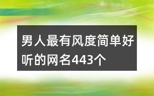 男人最有風(fēng)度簡單好聽的網(wǎng)名443個