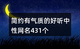 簡約有氣質(zhì)的好聽中性網(wǎng)名431個(gè)