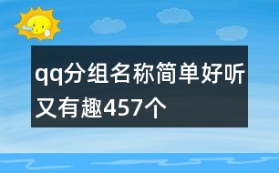 qq分組名稱簡單好聽又有趣457個