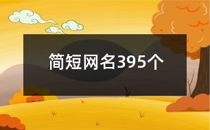 簡短網(wǎng)名395個