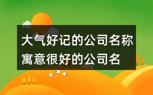 大氣好記的公司名稱,寓意很好的公司名注冊379個