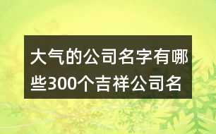 大氣的公司名字有哪些,300個吉祥公司名字大全378個