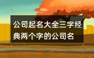 公司起名大全三字經(jīng)典,兩個(gè)字的公司名字霸氣414個(gè)