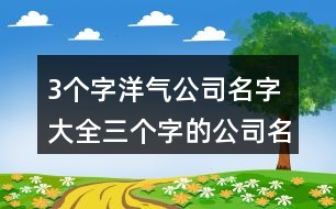 3個(gè)字洋氣公司名字大全,三個(gè)字的公司名字大全387個(gè)