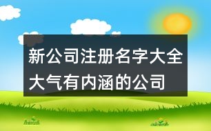 新公司注冊(cè)名字大全,大氣有內(nèi)涵的公司名字377個(gè)