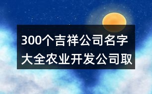 300個吉祥公司名字大全,農(nóng)業(yè)開發(fā)公司取名大全383個