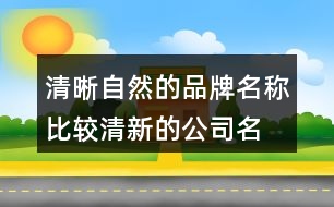 清晰自然的品牌名稱,比較清新的公司名字大全422個