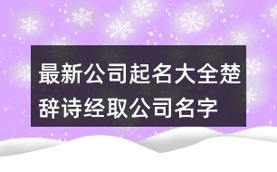 最新公司起名大全,楚辭詩經(jīng)取公司名字大全集411個