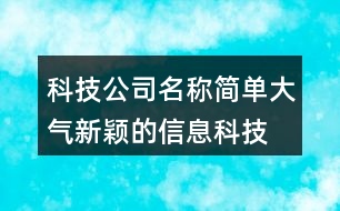 科技公司名稱簡單大氣,新穎的信息科技公司名字436個