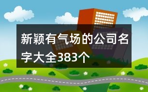 新穎有氣場的公司名字大全383個