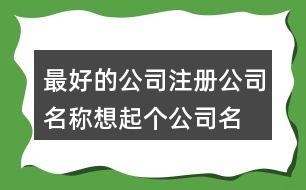 最好的公司注冊(cè)公司名稱,想起個(gè)公司名稱求推薦419個(gè)