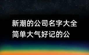 新潮的公司名字大全,簡單大氣好記的公司名稱375個