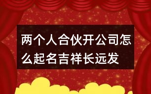 兩個人合伙開公司怎么起名,吉祥長遠(yuǎn)發(fā)展的公司名字403個