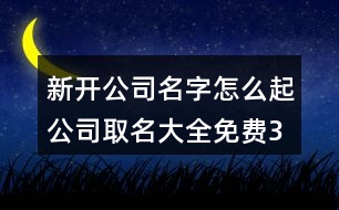 新開公司名字怎么起,公司取名大全免費370個