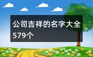 公司吉祥的名字大全579個