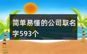 簡單易懂的公司取名字593個