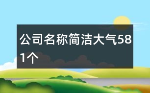 公司名稱簡潔大氣581個