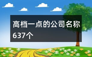 高檔一點(diǎn)的公司名稱637個