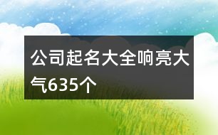 公司起名大全響亮大氣635個