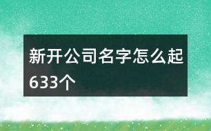 新開公司名字怎么起633個