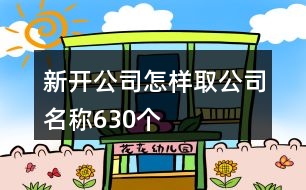 新開公司怎樣取公司名稱630個