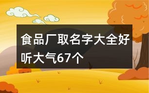 食品廠取名字大全好聽大氣67個