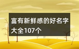 富有新鮮感的好名字大全107個(gè)