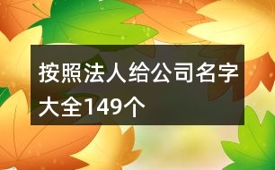 按照法人給公司名字大全149個(gè)