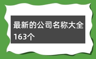 最新的公司名稱大全163個