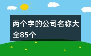 兩個(gè)字的公司名稱大全85個(gè)